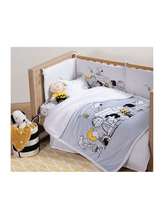 Nef-Nef Homeware Decke Kinderbett Peanuts Forever Gray 110x150cm 031662