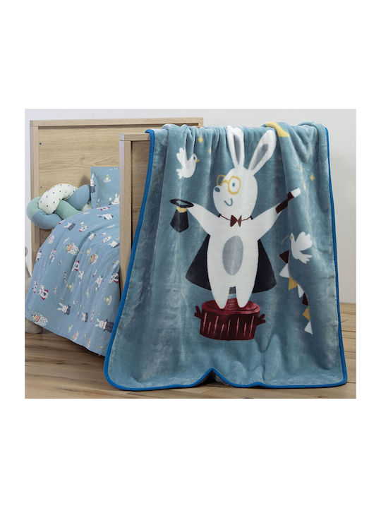 Nef-Nef Homeware Decke Wickeltücher für Kinderzimmer Just Magic Blau 75x100cm 031568