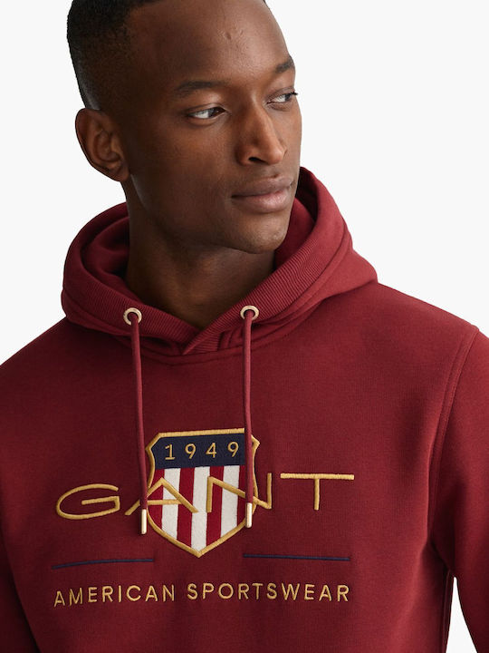 Sweatshirt with Hood Burgundy