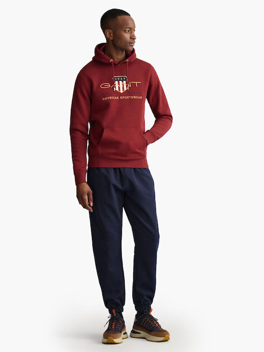 Sweatshirt with Hood Burgundy