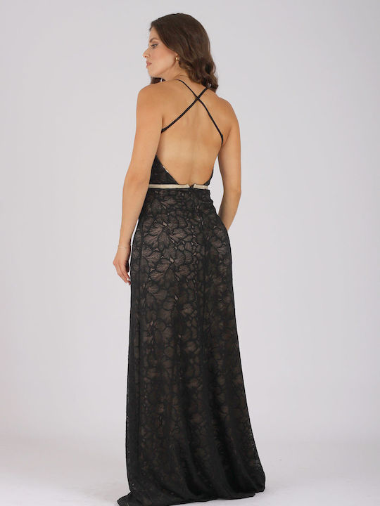 Maxi dress, lace with crossed back
