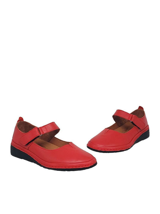 Leder Damen Ballerinas Rote