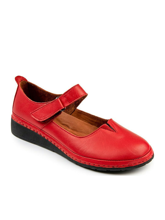 Leder Damen Ballerinas Rote