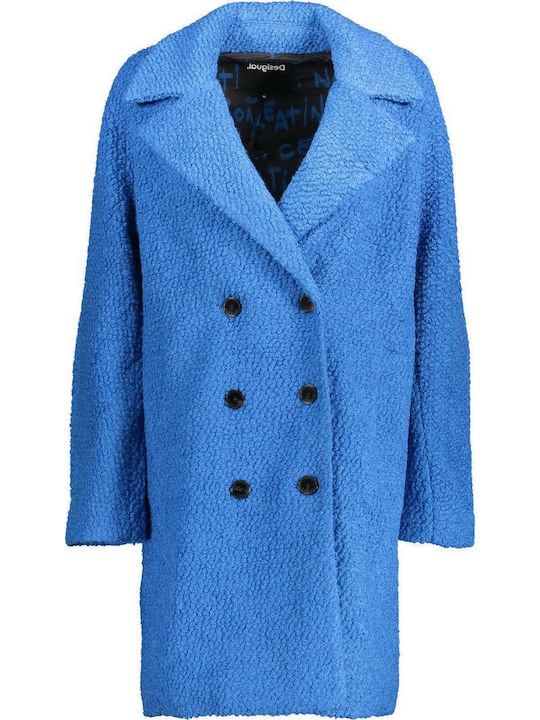 London Women's Blue Coat with Buttons