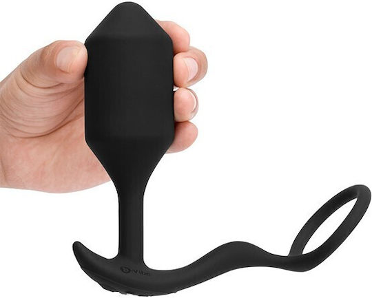 b-Vibe Vibrating Snug & Tug Πρωκτική Σφήνα με Δόνηση XLarge Μαύρη