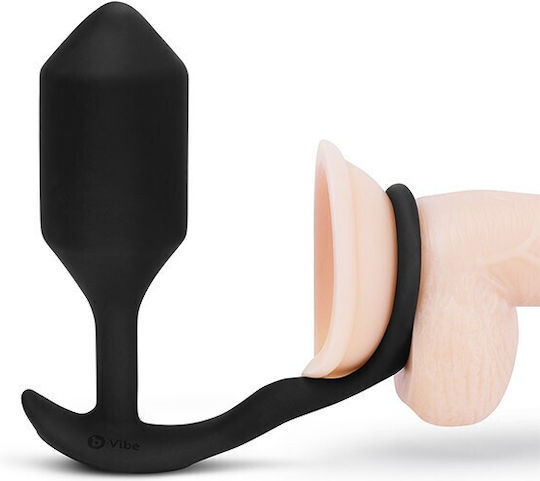 b-Vibe Vibrating Snug & Tug Πρωκτική Σφήνα με Δόνηση XLarge Μαύρη