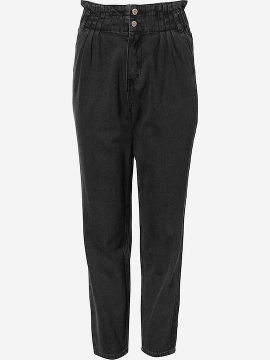 High Waist Women's Jeans Pants in Loose Fit FBL006-160-02 Black