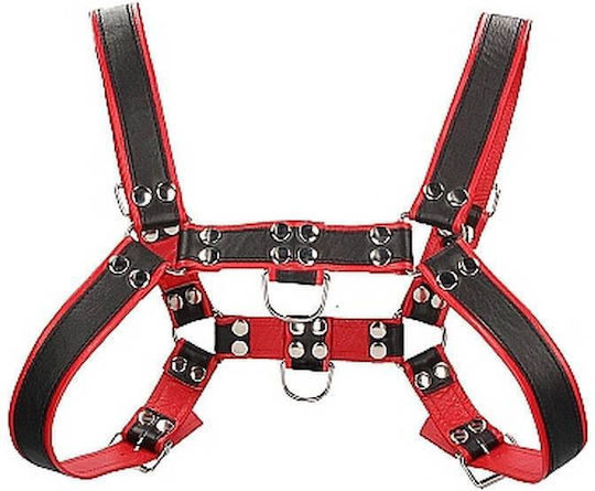 Shots Ouch! Chest Bulldog Harness Black / Red