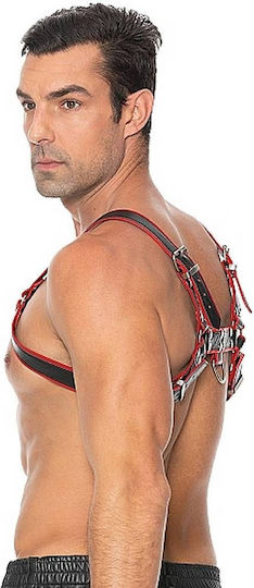 Shots Ouch! Chest Bulldog Harness Black / Red