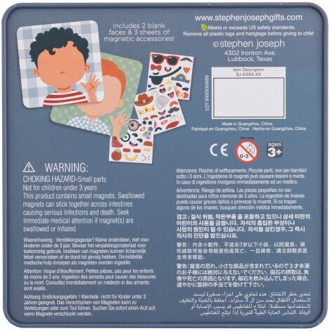 Stephen Joseph Magnetic Construction Toy Funny Faces For Children 3+ Years