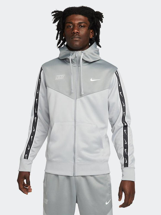 Repeat Swoosh Ανδρική Ζακέτα με Κουκούλα Λευκή