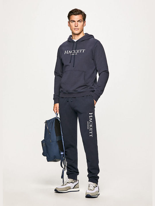 Hackett Herren Sweatshirt mit Kapuze und Taschen Navy