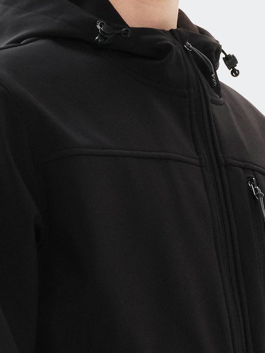 Χειμωνιάτικο Μπουφάν Softshell Αδιάβροχο και Αντιανεμικό Μαύρο