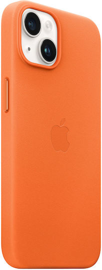 Apple Back Cover Leather Orange (iPhone 14)