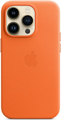 Apple Leather Case with MagSafe Umschlag Rückseite Leder Orange (iPhone 14 Pro) MPPL3ZM/A