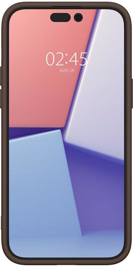 Spigen Cyrill Kajuk Mag Задна корица Изкуствена кожа / Силикон Кафяво седло (iPhone 14 Pro Max)