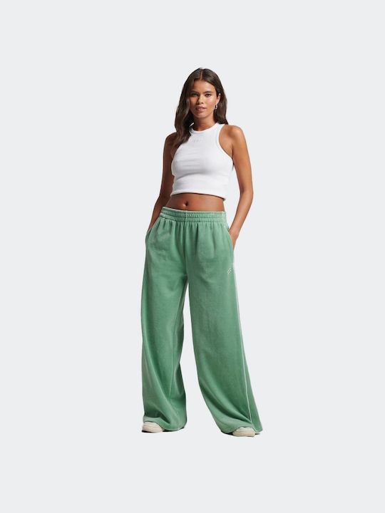 D2 Code Sweatpants Wide Velvet Green