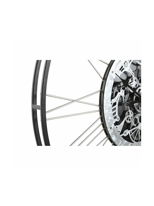 DKD Home Decor Antique Wall Clock Metallic Black Ø80cm