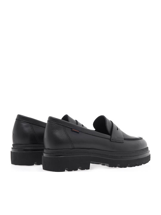 Leather Women's Moccasins in Black Color