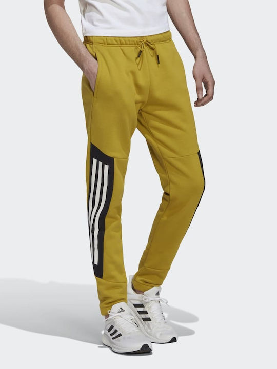 Future Icons 3-Stripes Παντελόνι Φόρμας με Λάστιχο Κίτρινο