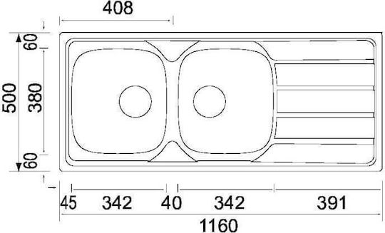 Apell Area 8216 Ένθετος Inox Σατινέ Μ116xΠ50cm Ασημί Apell Area 8216 Ένθετος Inox Σατινέ Μ116xΠ50cm Ασημί