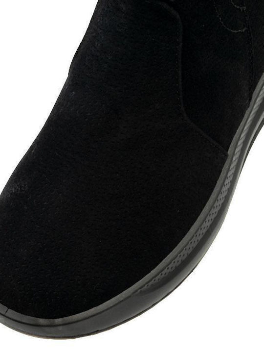 Kiona Suede Women's Ankle Boots With Fur Black
