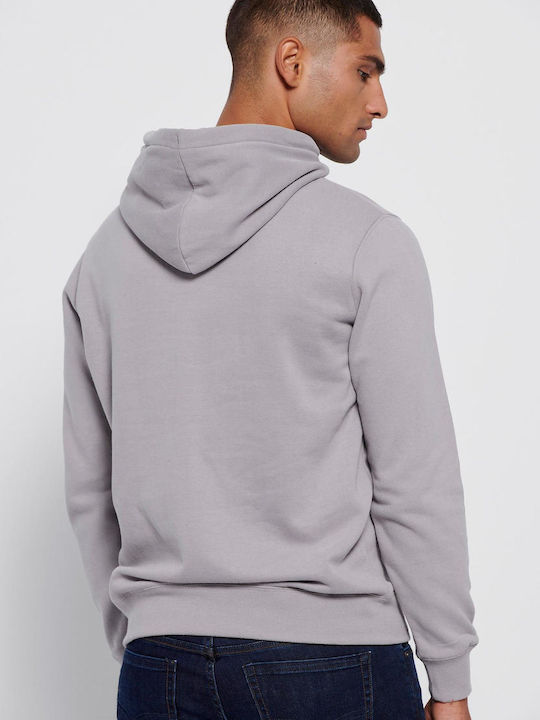 Funky Buddha Men's Sweatshirt with Hood and Pockets Gray