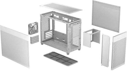 Asus Prime AP201 Gaming Micro Tower Κουτί Υπολογιστή με Πλαϊνό Παράθυρο Mesh White Edition