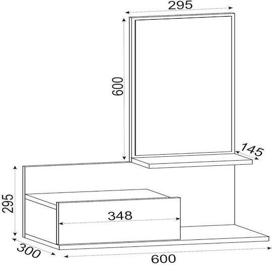 Rodos Mobilier de Intrare cu Oglindă 60x30x100buc