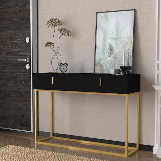 Mykonos Wooden Console Table Black L120xW37xH84cm