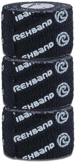 Rehband RX Athletic Power-Wrap Hookgrip Tape Ελαστικές Αυτοκόλλητες Αθλητικές Ταινίες 3.8cm x 4.5m Μαύρες 3τμχ