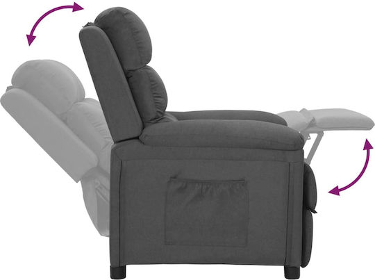 Relaxsessel mit Fußhocker Dark Grey 74x92x101.5cm