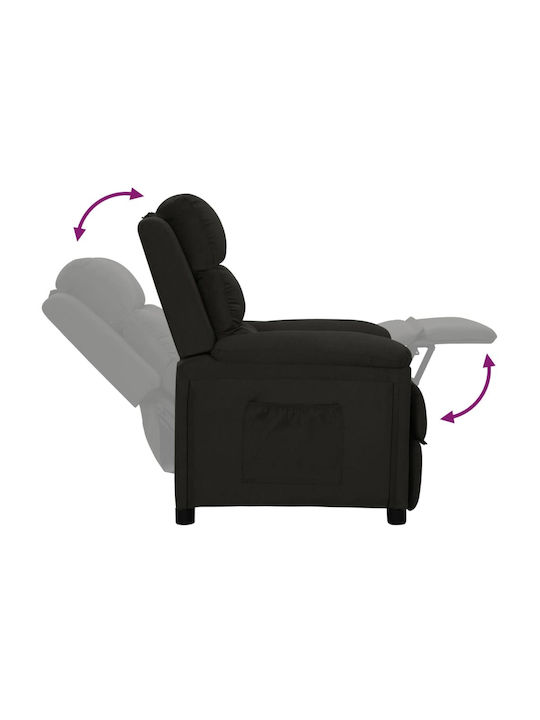 Fotoliu Relax cu Puf Negru 74x92x101.5cm