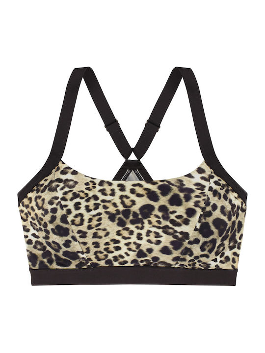 Javari Eco Women's Sports Bra without Padding Black Animal