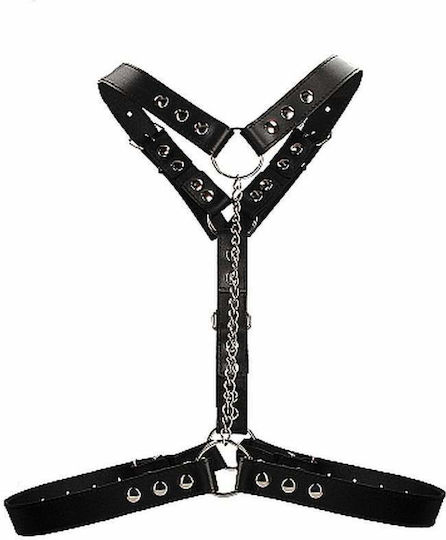 Shots Ouch Twisted Bit Leather Harness Black