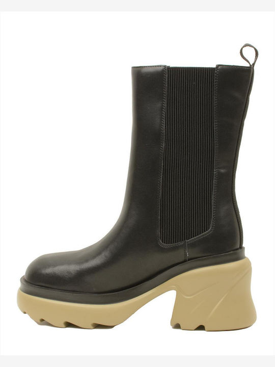 Serene Leather Women's Chelsea Boots with Medium Heel Black