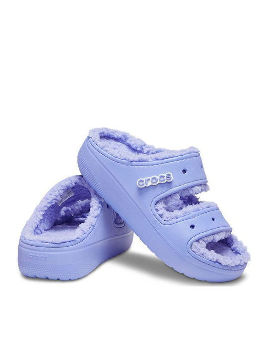 Anatomical Women's Slippers with Fur Purple