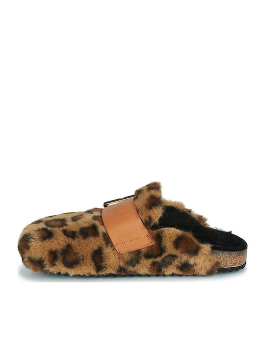 Brionia Winter Women's Slippers with Fur Brown