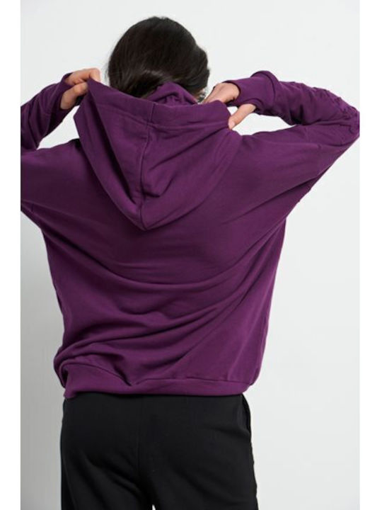 BodyTalk Women's Long Hooded Sweatshirt Purple