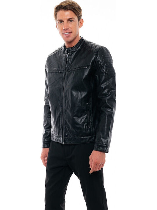 Jacke aus Kunstleder Biker Schwarz