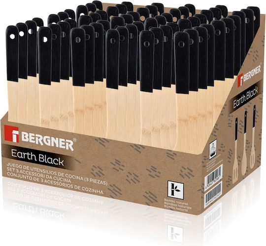 Bergner Σετ Bamboo Εργαλείων Μαγειρικής 3τμχ Μαύρο Earth Black