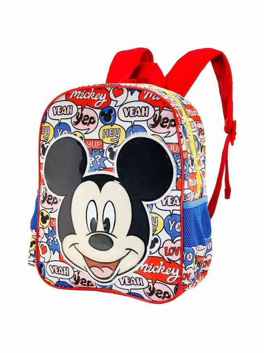Disney Mickey School Bag Backpack Kindergarten Multicolour with Water Bottle Holder