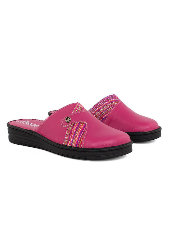 Castor Anatomic Anatomic Leather Women's Slippers In Fuchsia Colour