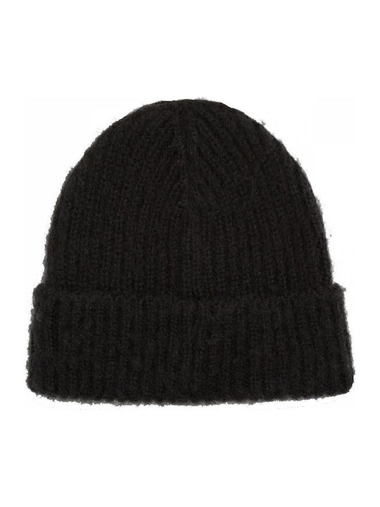Sarah Beanie Beanie with Rib Knit in Black color