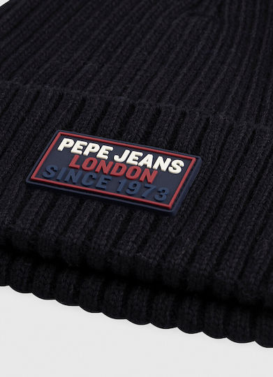 HAYES Beanie Ανδρικός Σκούφος με Rib Πλέξη σε Μαύρο χρώμα