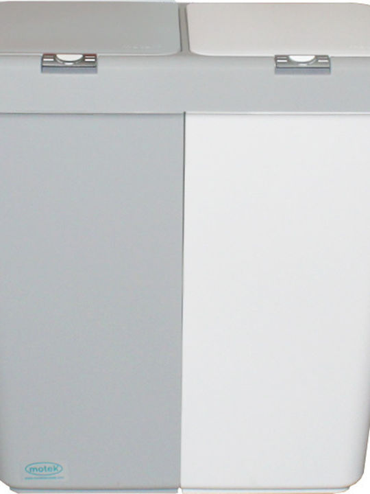 MT-09 Wäschekorb aus Kunststoff mit Deckel 54x34.5x57cm Weiß