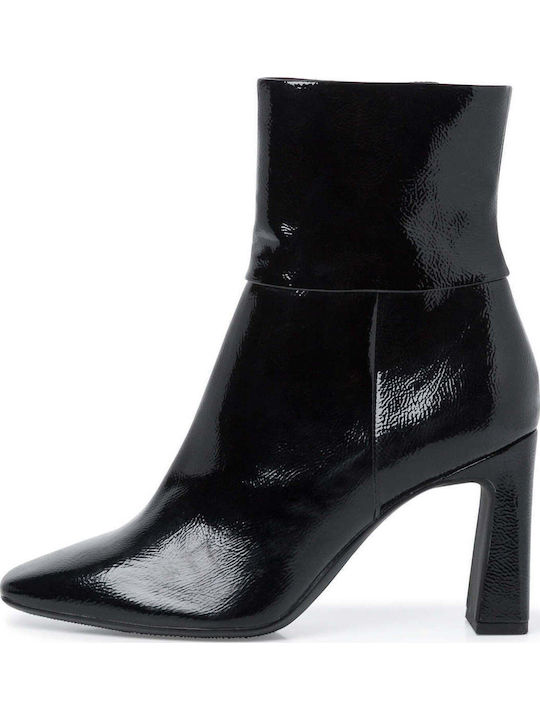 Stiefeletten Damen aus Lackleder Schwarz