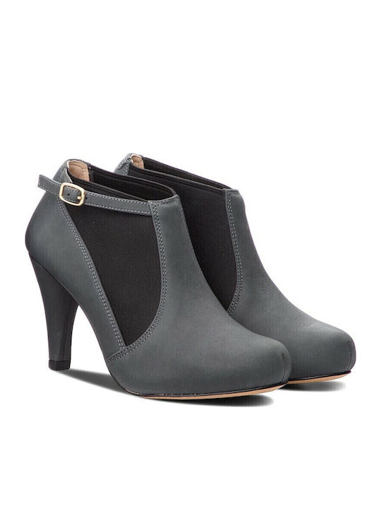 Dalia Pearl Leder Stiefeletten Damen Gray