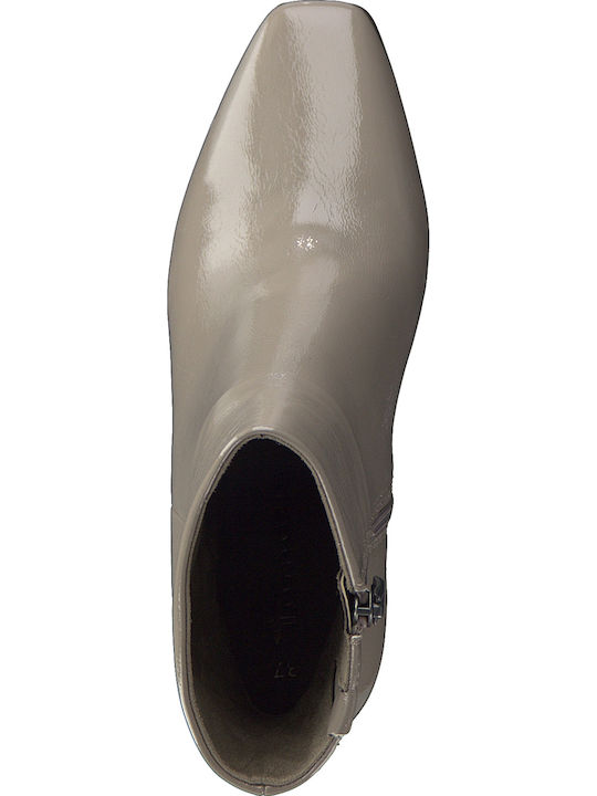 Stiefeletten Damen aus Lackleder Taupe