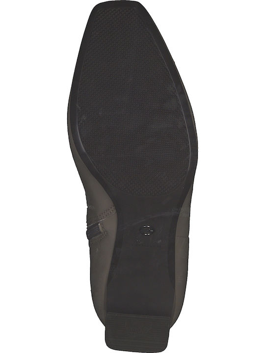 Stiefeletten Damen aus Lackleder Taupe